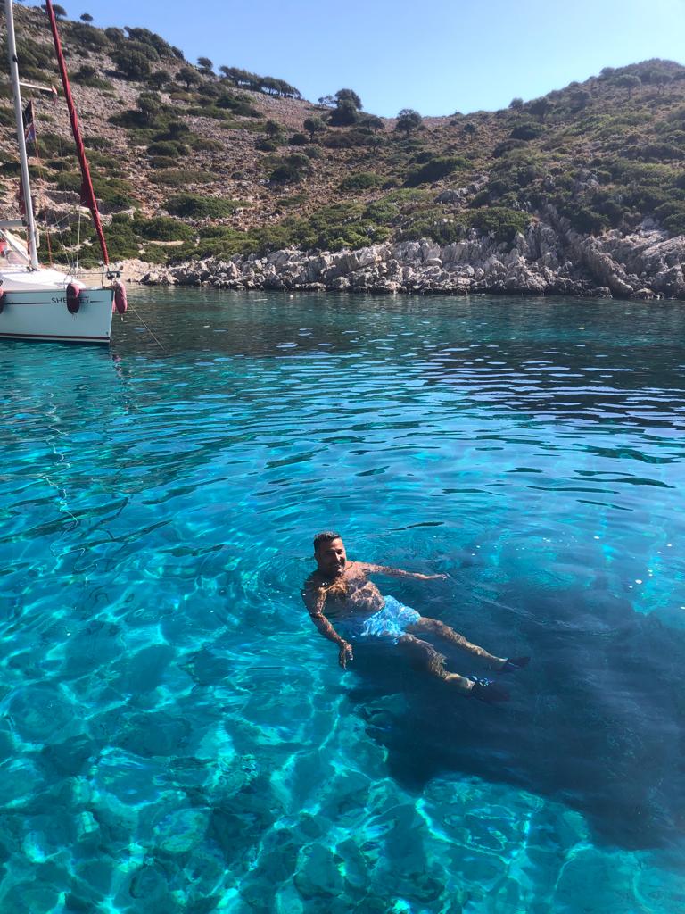 Floating in the Aegean sea