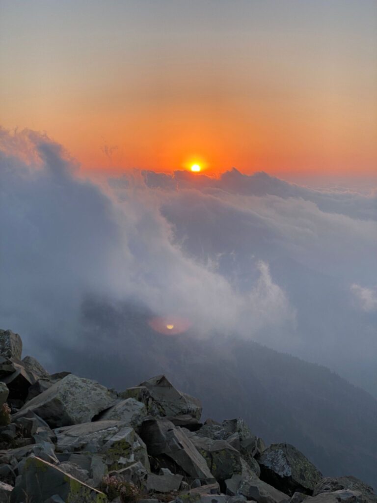 Sunset above the clouds