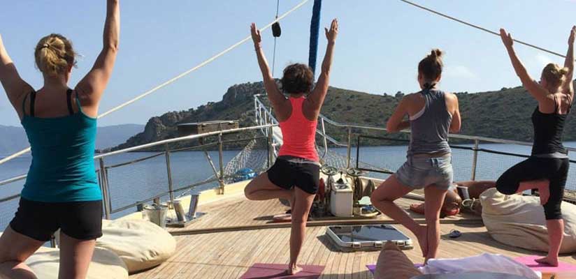 Yoga on board of a luxe yacht