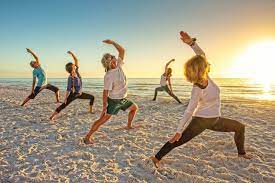 Yoga at the aktur beach